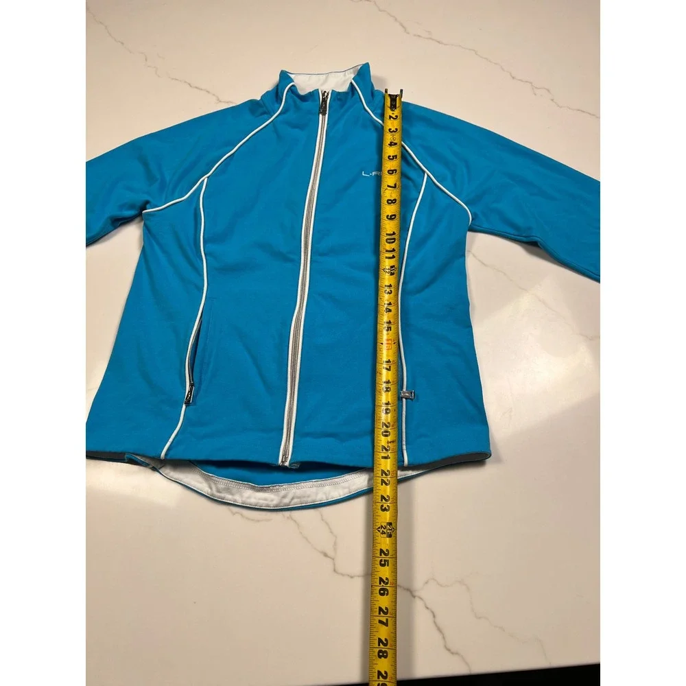 Lauren Ralph Lauren Active Track Jacket Womens Blue Full Zip White Piping L-RL